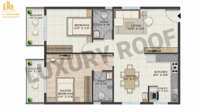 2 BHK Floor Plan