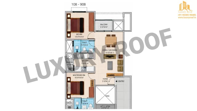 2 BHK Floor Plan