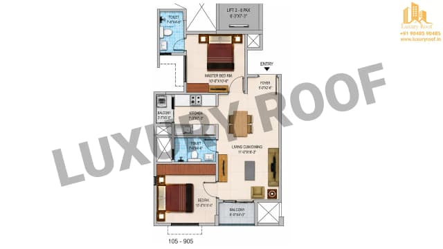 2 BHK Floor Plan