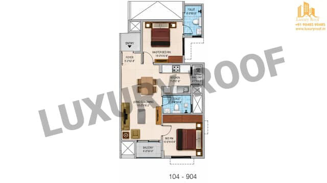 2 BHK Floor Plan