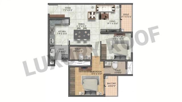 2 BHK Floor Plan