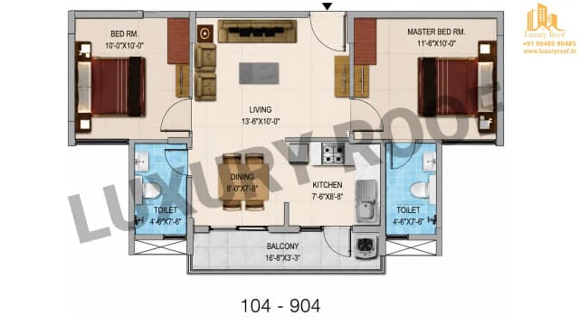 2 BHK Floor Plan