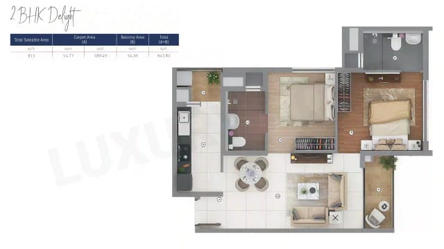2 BHK Floor Plan