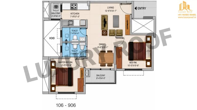 2 BHK Floor Plan