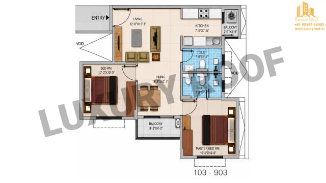 2 BHK Floor Plan