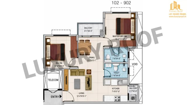 2 BHK Floor Plan