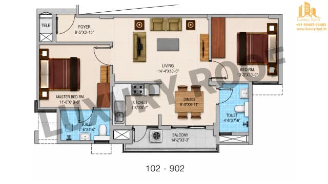 2 BHK Floor Plan