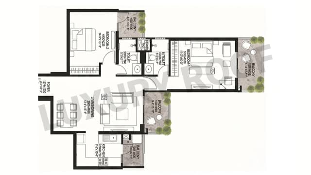 2 BHK Floor Plan