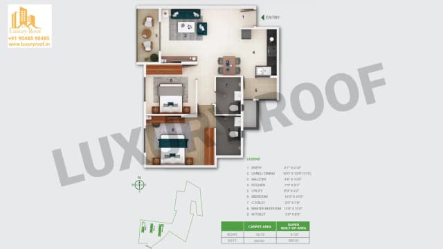 2 BHK Floor Plan