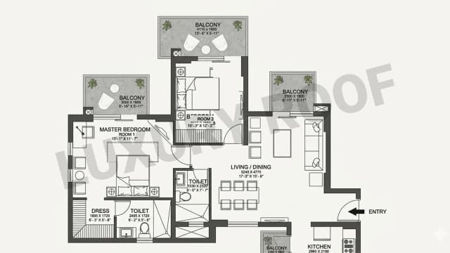 2 BHK Floor Plan