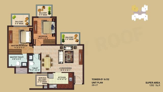 2 BHK Floor Plan
