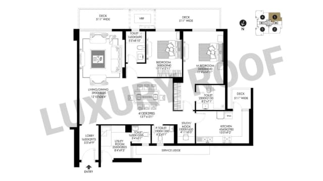 2 BHK Floor Plan