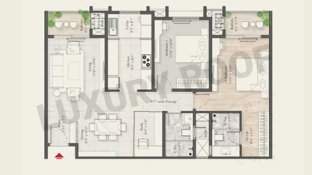 2 BHK Floor Plan