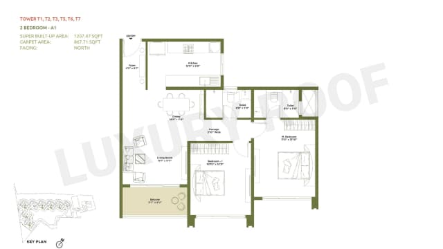 2 BHK Floor Plan