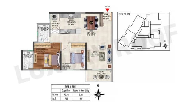 2 BHK Floor Plan