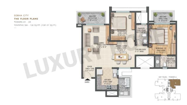 2 BHK Floor Plan