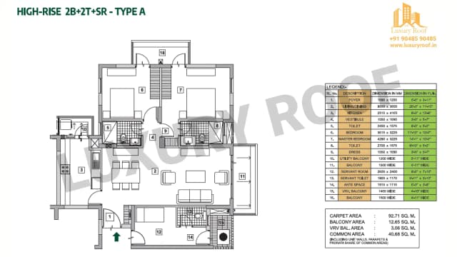 2 BHK Floor Plan