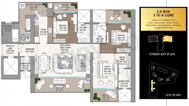 3.5 BHK Floor Plan