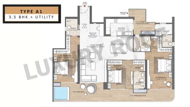 3.5 BHK Floor Plan