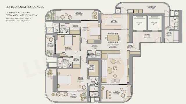 3.5 BHK Floor Plan