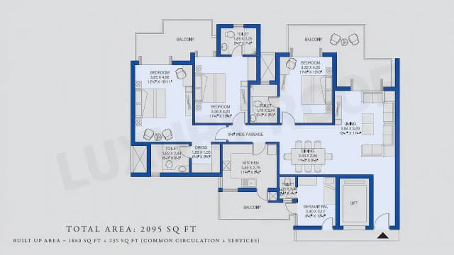 3 BHK Floor Plan