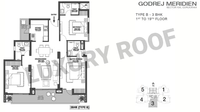 3 BHK Floor Plan