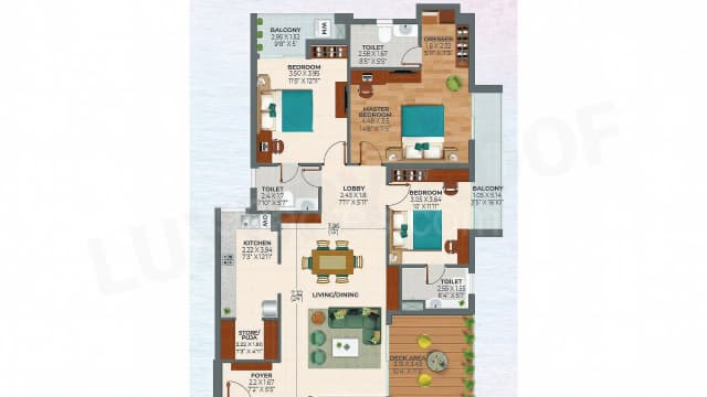 3 BHK Floor Plan