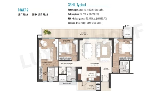 3 BHK Floor Plan