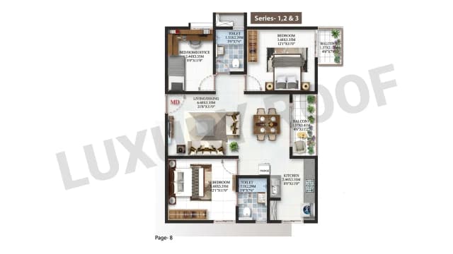 3 BHK Floor Plan