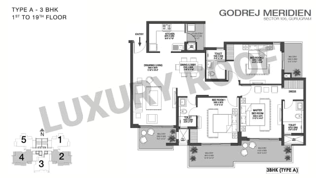 3 BHK Floor Plan
