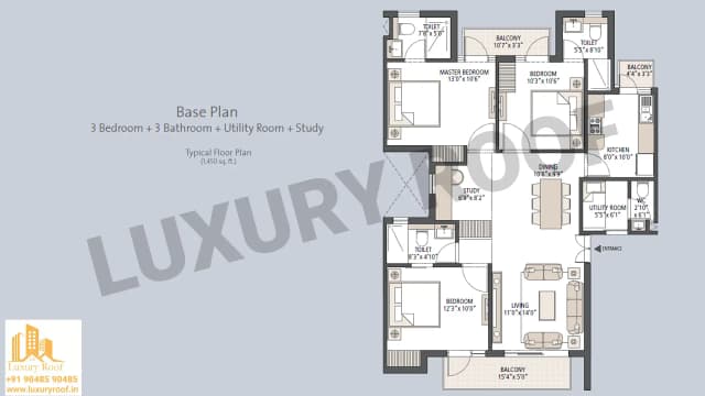 3 BHK Floor Plan