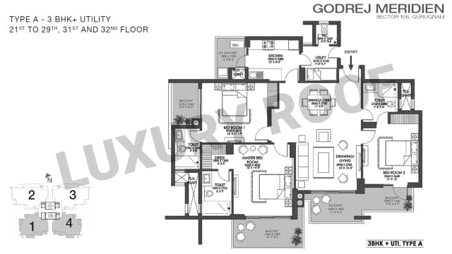 3 BHK Floor Plan
