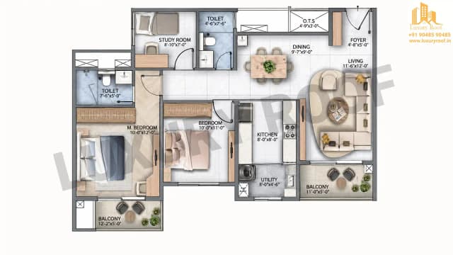3 BHK Floor Plan