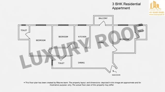 3 BHK Floor Plan
