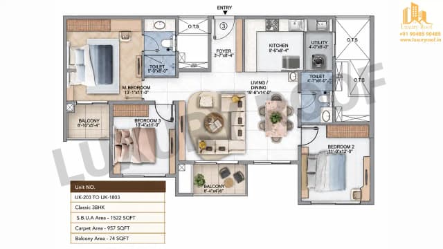 3 BHK Floor Plan