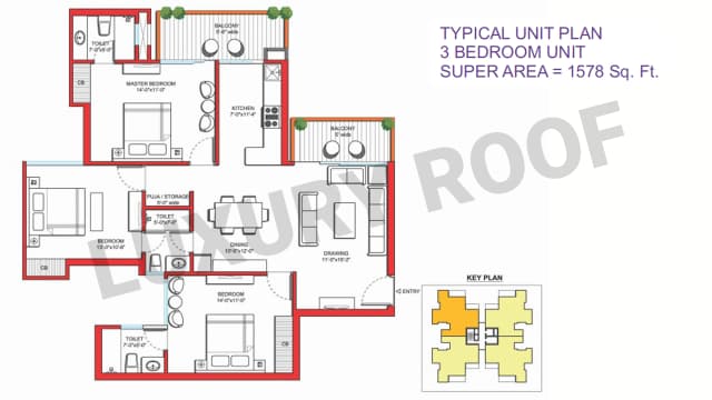 3 BHK Floor Plan