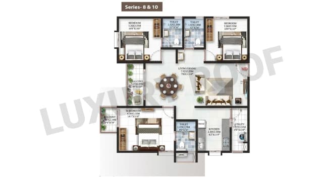 3 BHK Floor Plan