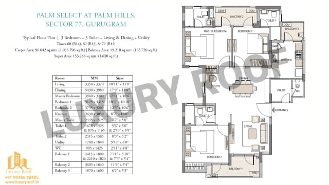 3 BHK Floor Plan