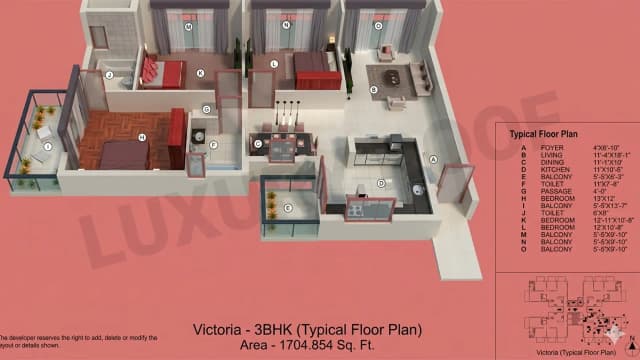 3 BHK Floor Plan