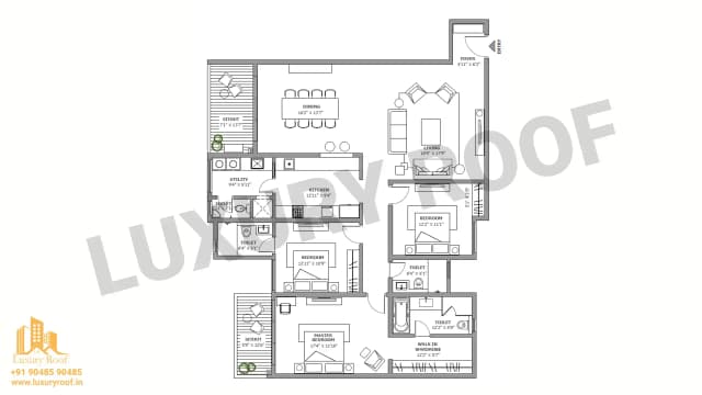 3 BHK Floor Plan