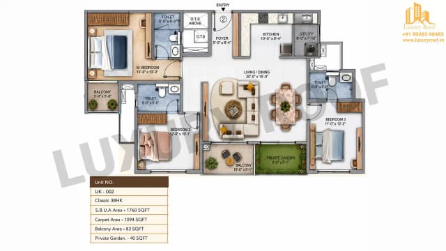 3 BHK Floor Plan