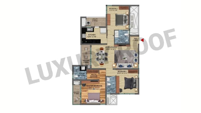3 BHK Floor Plan