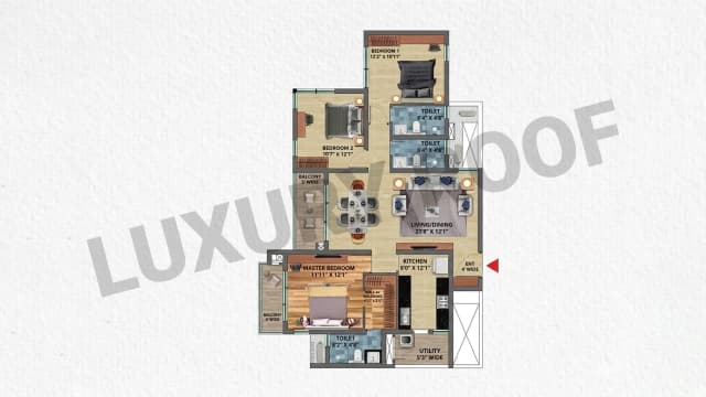 3 BHK Floor Plan
