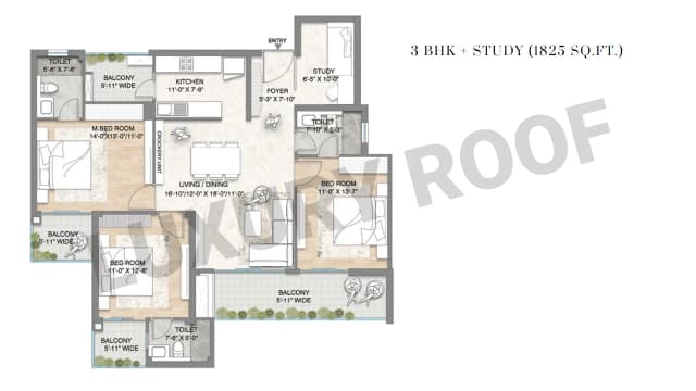 3 BHK Floor Plan