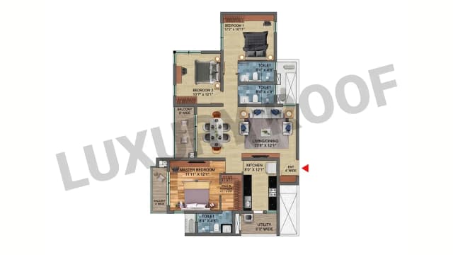 3 BHK Floor Plan