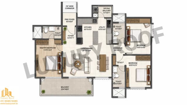 3 BHK Floor Plan