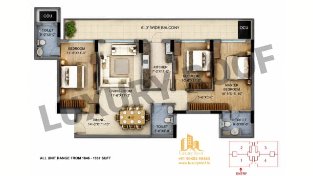 3 BHK Floor Plan