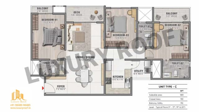 3 BHK Floor Plan