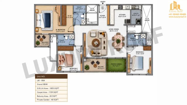 3 BHK Floor Plan