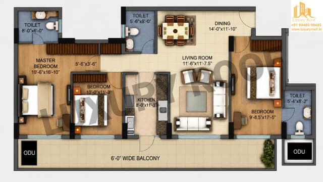 3 BHK Floor Plan